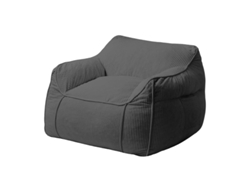 Sillón Puf de Terciopelo Cotelé Bananair 100x110 cm Gris Oscuro