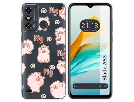 Funda Silicona para Zte Blade A53 diseño Cerdos Dibujos