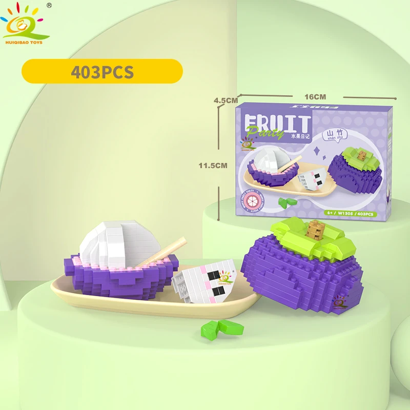 Lindas frutas en miniatura, bloques de construcción, juguete para armar, regalo para niños