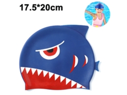 MEOIRUERY Gorra de Baño para Niños - 1 Unidad, de Silicona Divertida para Niñas y Niños, con Diseño de Tiburones y Pececillos