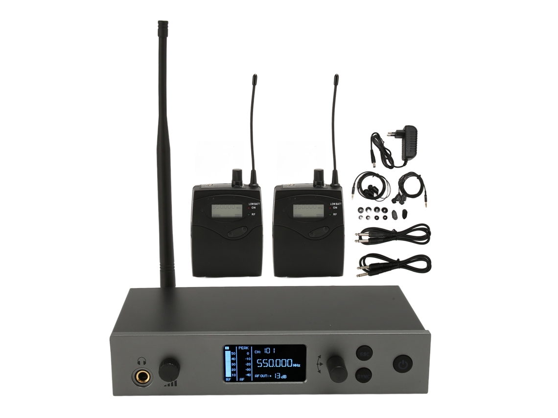 Sistema de Monitoramento Intra auricular Sem Fio 2 canais EOOCOO