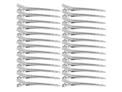 26 Pinzas Para El Cabello De Metal Plateado De 8,9 Cm (3,5 Pulgadas), Dentadas Y Flexibles Para Cortar Y Rizar El Cabello. Regalo Ideal.