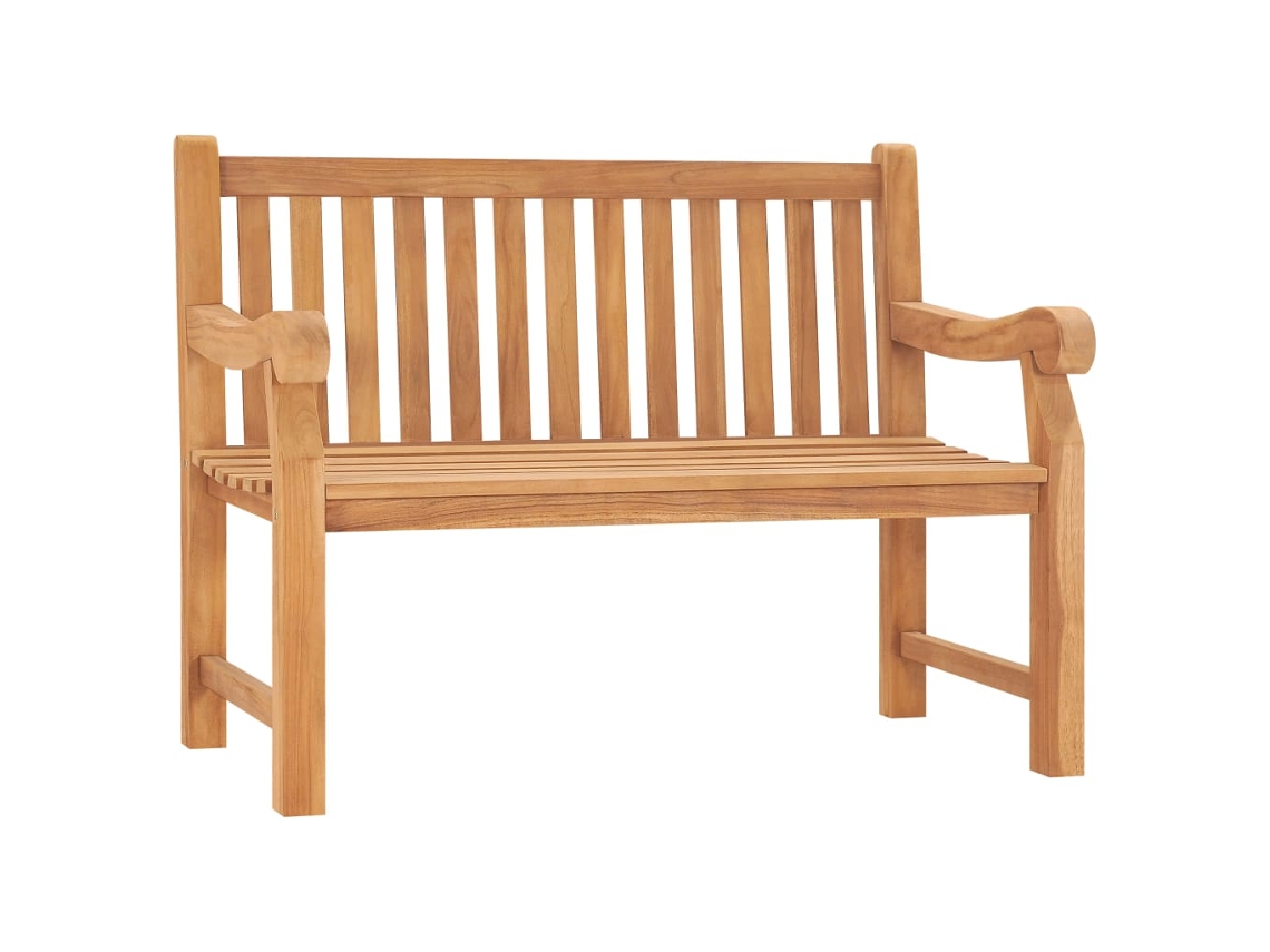 Banco De Jardín De Madera Maciza De Teca 114 Cm