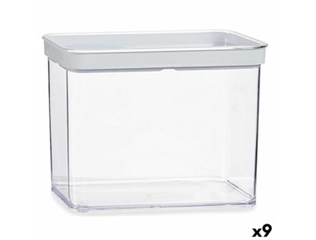 Tarro Transparente Silicona Poliestireno ABS 2,2 L 10,5x16,1x21 cm (9 Unidades)