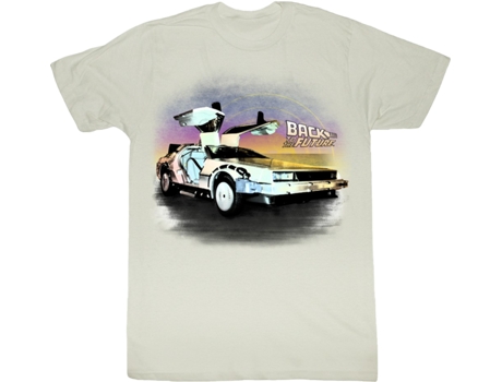 Camiseta Unisexo DEEPSTONE DeLorean Open Doors Back To The Future Natural (XXXL)