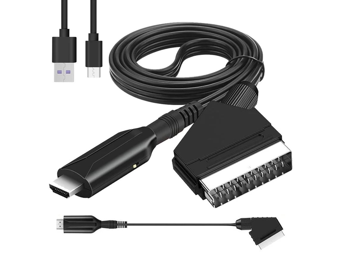 Convertidor adaptador Scart a HDMI 1080p con cable Scart incluido Compatible con PS3, Xbox, Wii, HDTV, STB, VHS/VCR, DVD, Blu Ray PAL/NTSC Bestvite
