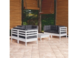 Conjunto de salón de jardín de 7 piezas con cojines de pino macizo DKD Home Decor