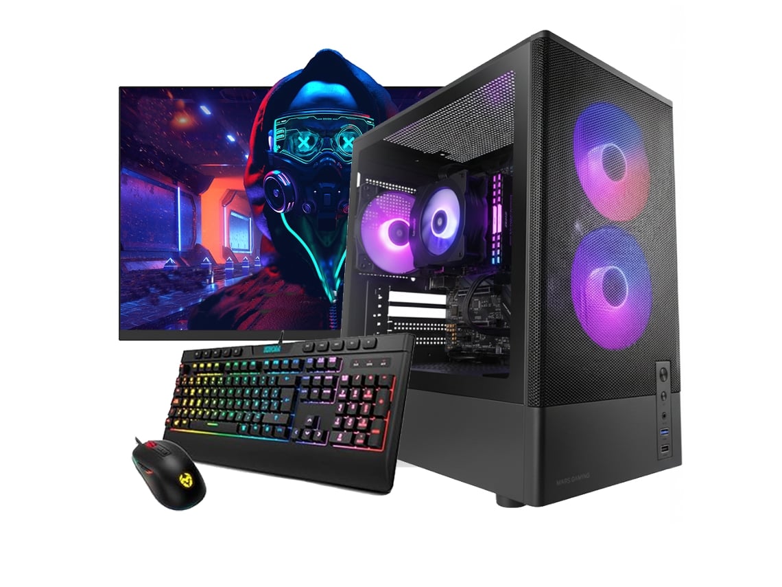 Neo Pc Gaming Onyx Negra (amd Ryzen 5 5500 – 32gb Ddr4 – 1tb Ssd – Rtx 5060 – Monitor 27" Fullhd – Windows 11)