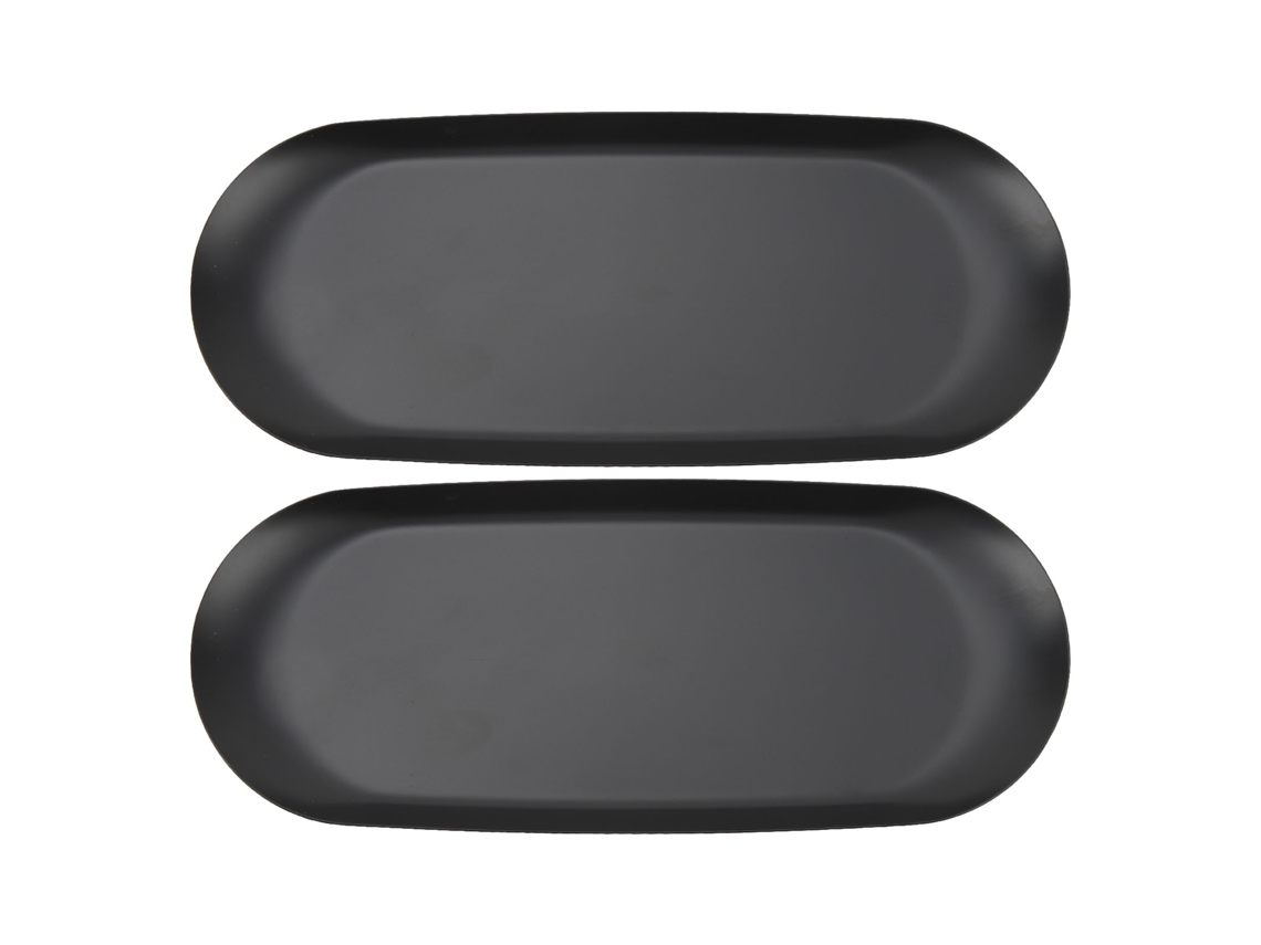 2 bandejas de almacenamiento de metal negro para herramientas de velas aromáticas, estilo decorativo sencillo.