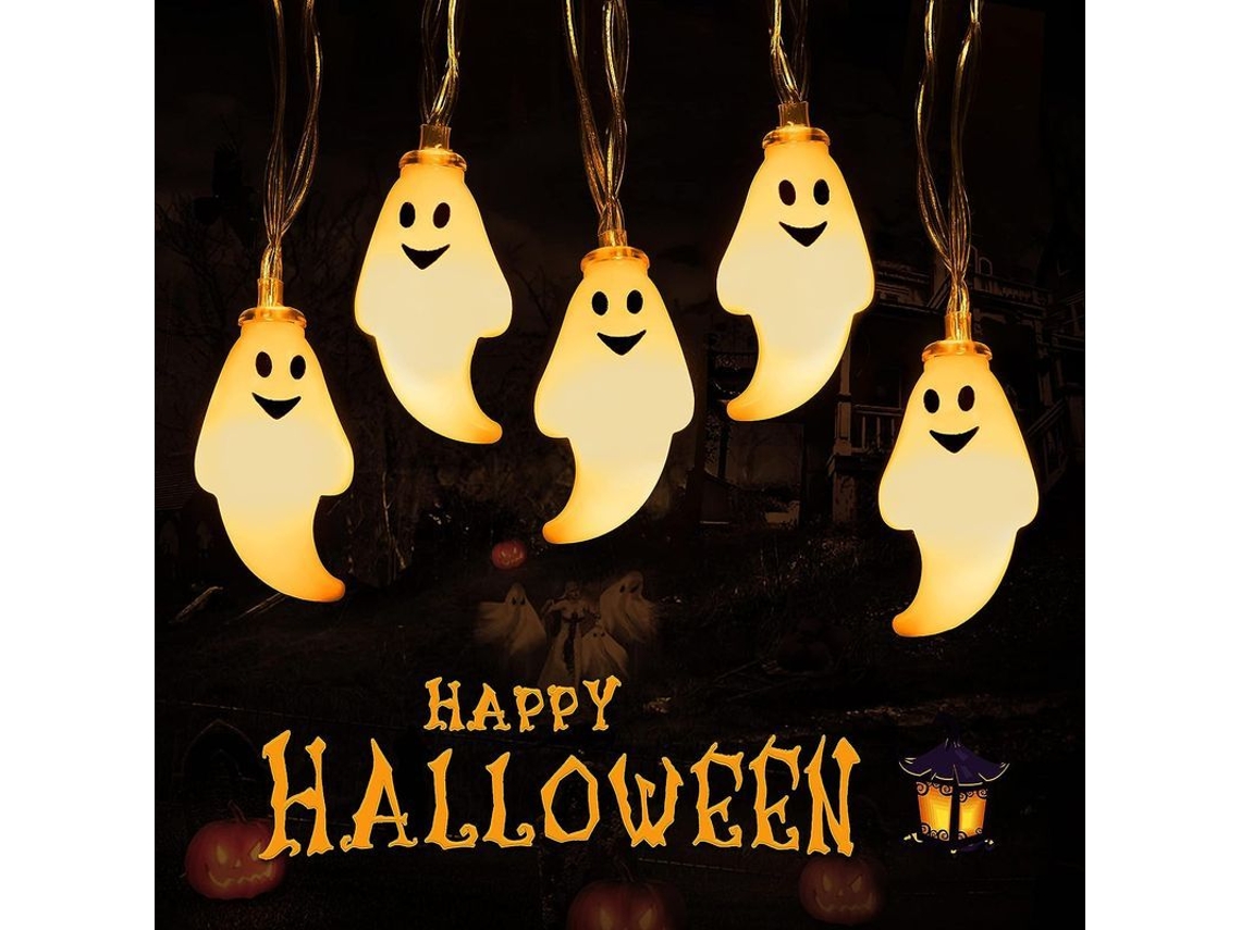 2026-30452-luces De Cuerda Halloween Con 20 Led, 3m Luz Blanca Cálida, Decoración Para Fiesta, Porche Y Chimenea