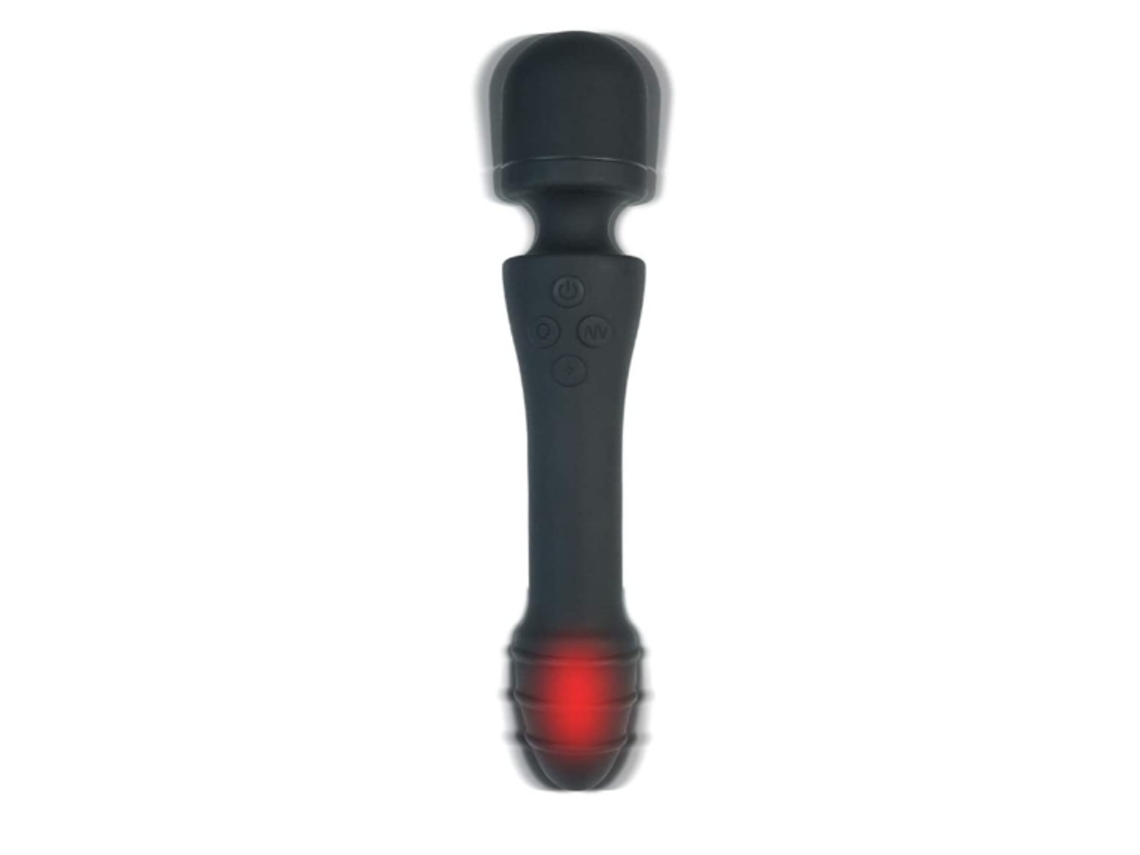 Potente Varita Vibrador Masajeador Mágico Impermeable Calefactable Inalámbrico Fuerte para Mujeres Negro YEMAESRE