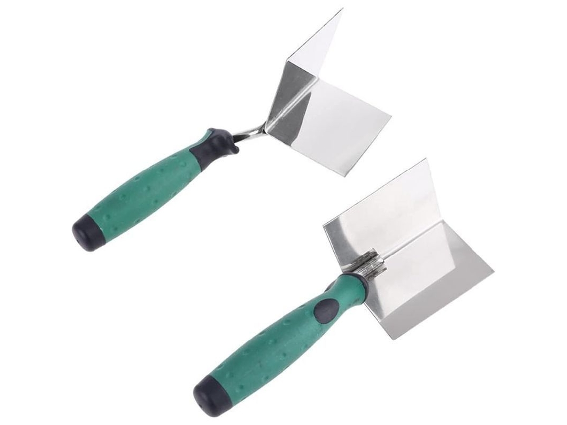 Herramienta De Esquina Para Drywall 2 Piezas Ángulo 90 Grados Acero Inoxidable Mango Ergonómico