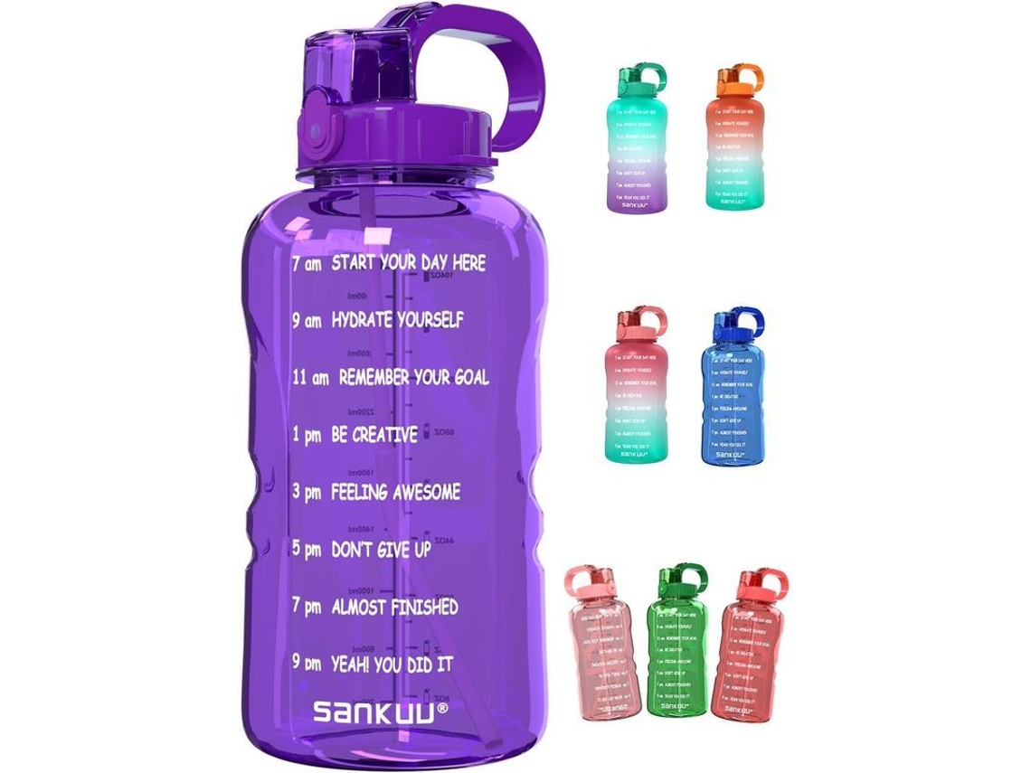 2026da-botella De Agua De 1 Galón Con Marcador De Tiempo Y Caña Anti-fugas Para Fitness Y Hábitos Saludables Morado