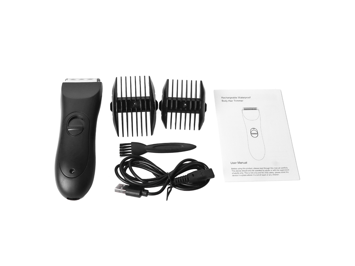 Cortapelos Corporal Para Hombres Con Cuchillas De Cerámica Impermeable Recargable Ajustable Para Todo El Cuerpo