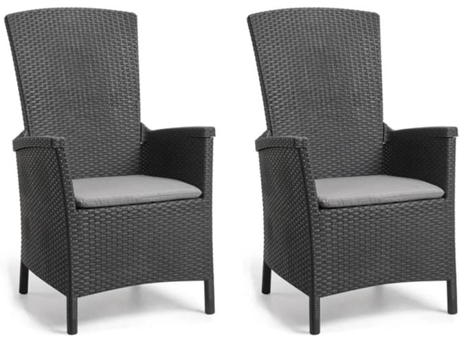 Conjunto 2 Silla Jardin KETER Gris Plástico
