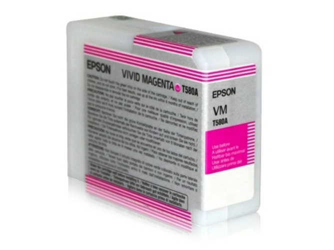 Cartucho de tinta original EPSON, T580A 80 ml , Magenta vivo, C13T580A00