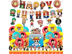 Set de decoración con globos para fiesta de cumpleaños en solitario con temática de One Piece, Siurn