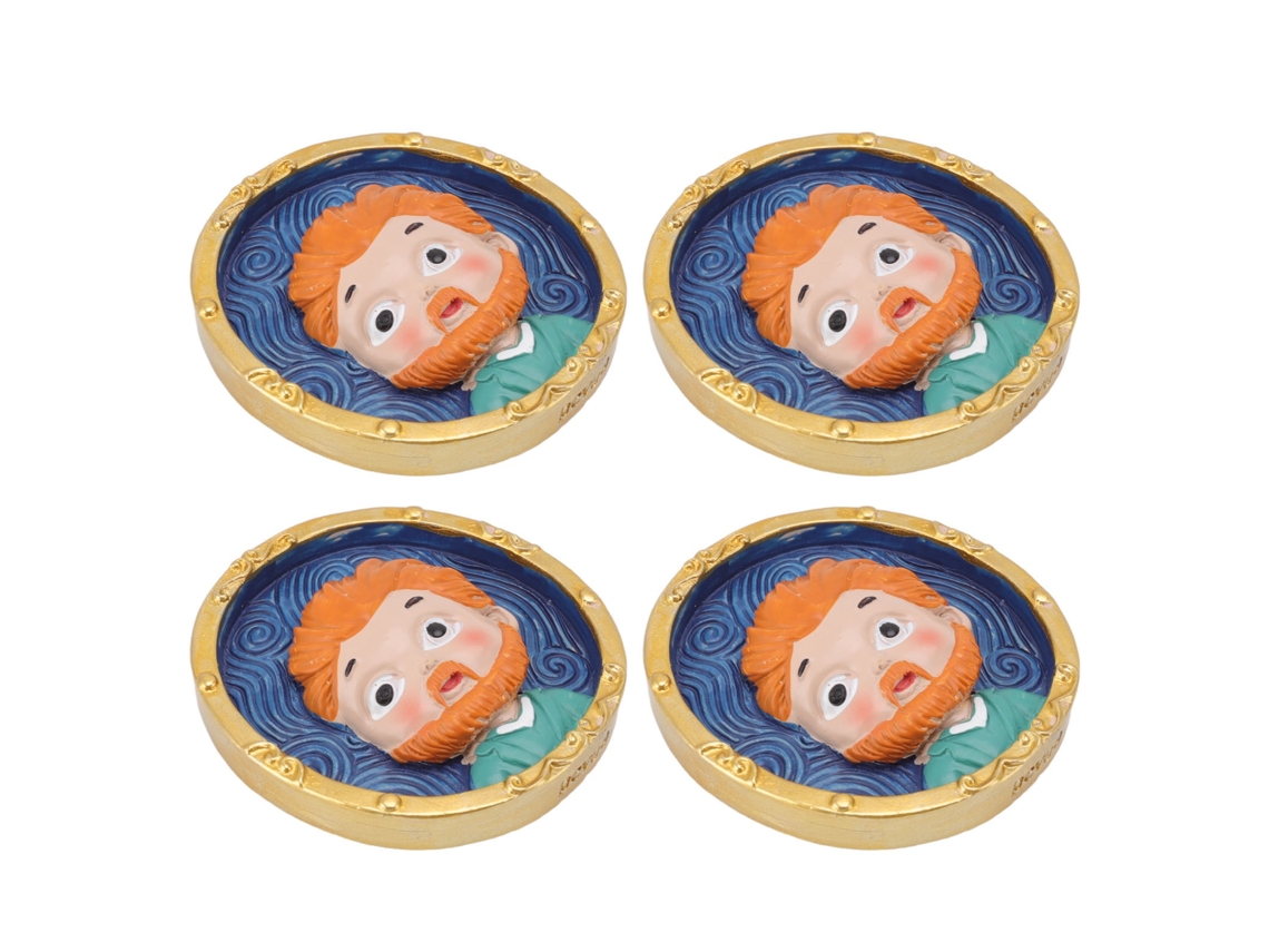 4 Imanes De Nevera Con Dibujos Animados De Van Gogh, De Resina Duradera Y Decorativos.