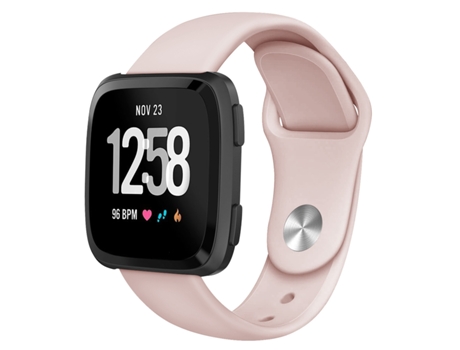 Correa de reloj inteligente para Fitbit Versa 2 / Fitbit Versa / Fitbit Versa Lite Silicona de color sólido, Talla: L (Rosa arena)