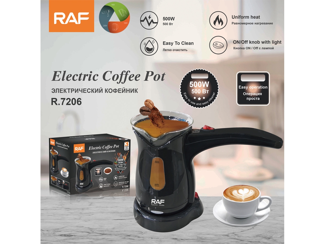 Hervidor eléctrico de plástico estándar europeo - Cafetera - Cafetera turca - 300 ml - Estilo tradicional de Oriente Medio