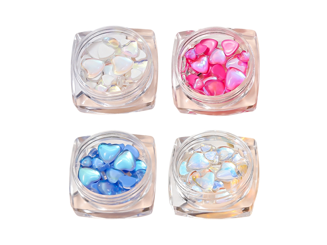 Lindos dijes para uñas, diamantes de imitación de cristal en forma de corazón para decoración KOFIHETY