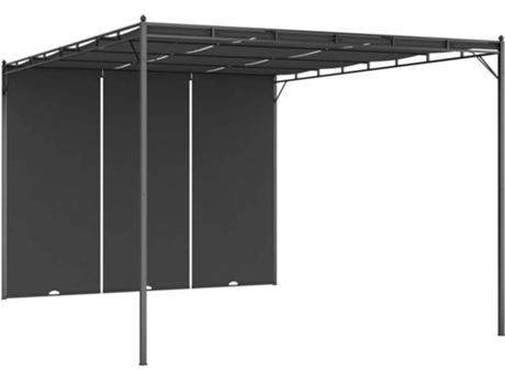 vidaXL Cenador de jardín con cortina lateral gris antracita 4x3x2,25 m