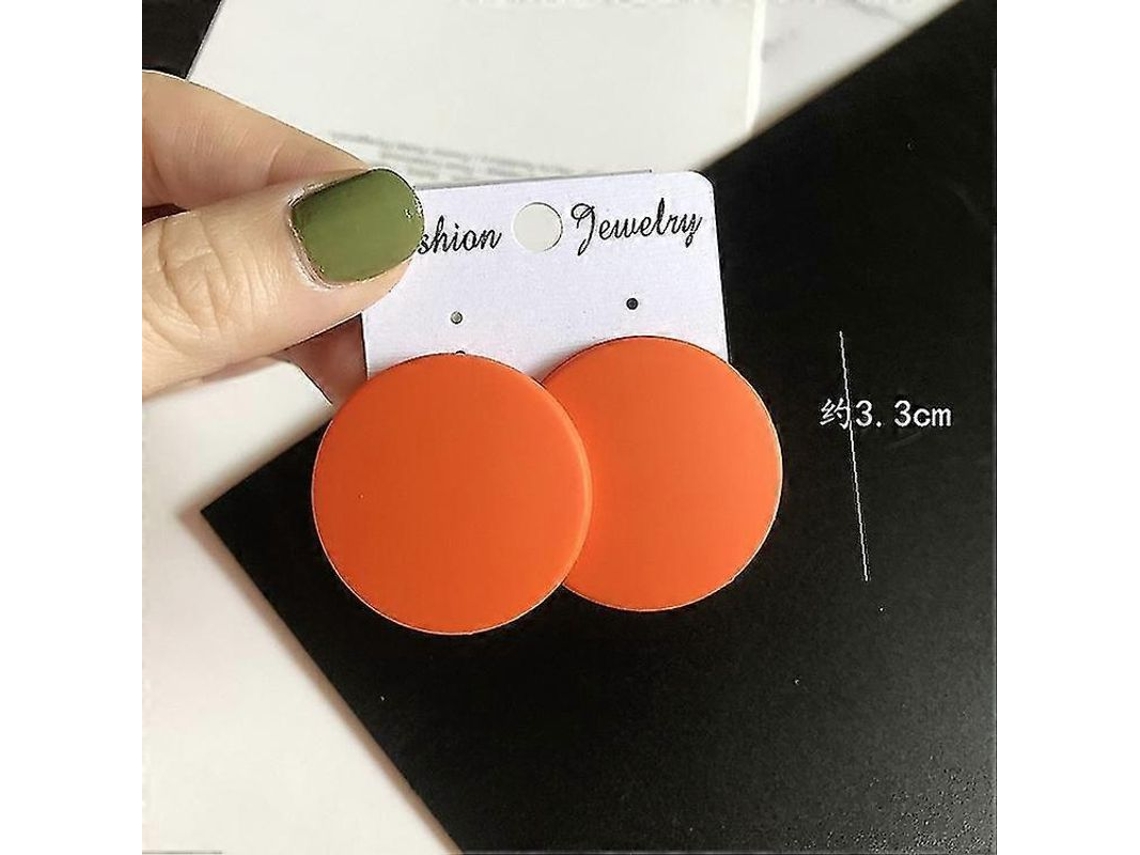2026-aretes De Color Sólido, Aretes De Acero Redondos De Acrílico Para Mujeres