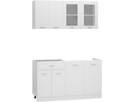 Conjunto 4 de muebles de cocina VIDAXL madera de ingeniería blanco