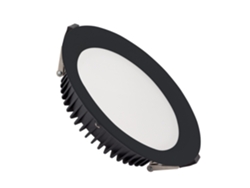 Downlight LED 30W SAMSUNG New Aero Slim 130 lm/W Microprismático (UGR17) LIFUD Negro Corte Ø 200 mm LEDKIA