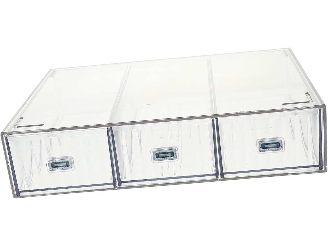 Caja De Almacenamiento De Oficina Apilable, Estable, Multifuncional Y De Plástico Transparente Con Forma De Cajón.