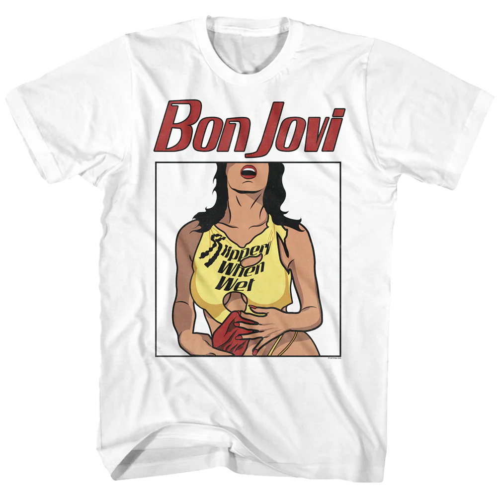 Bon Jovi Slippery When Wet T-shirt Unisex Rockinstone Size:l