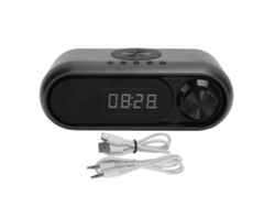 Reloj Despertador Bluetooth Con Carga Inalámbrica, Radio Fm Y Altavoz Para El Hogar.