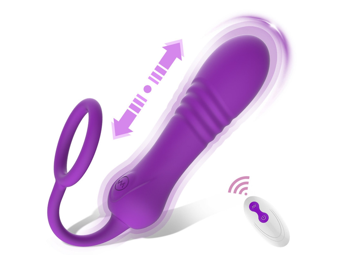 Vibrador De Masaje Telescpico Remoto Inalmbrico Con 8 Modos Para Mujeres (prpura) Yizhood