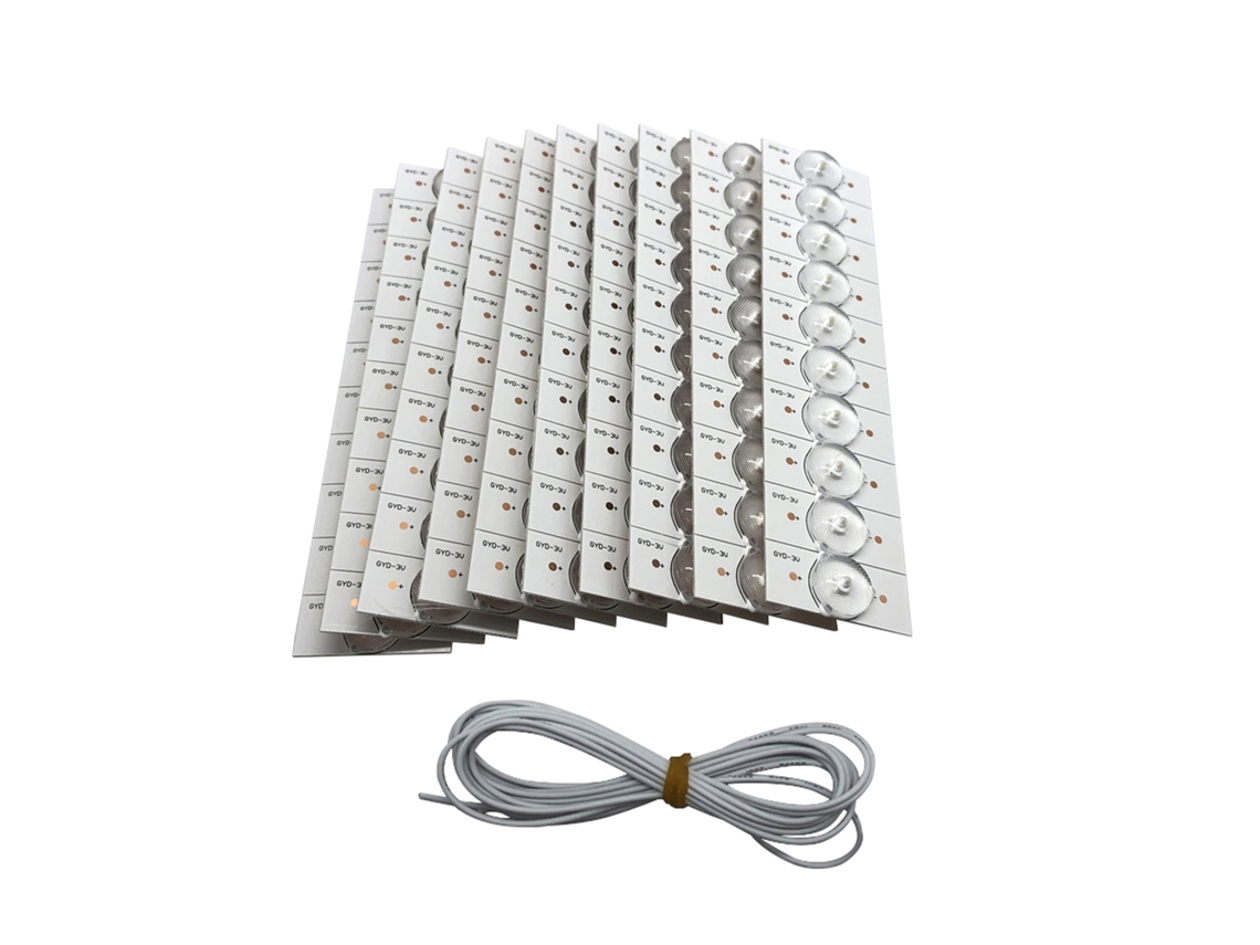 Veloriskku-100pcs Perlas Led Smd 3v Com Lente Filtro Para Reparação De Tv Led 32-65'' Peças De Fita Led Com Cabo 2m