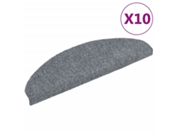 Maison Exclusive - Felpudos Autoadhesivos Para Escaleras, 10 Unidades, 65 X 21 X 4 Cm, Gris Claro, Semicirculares, Grandes