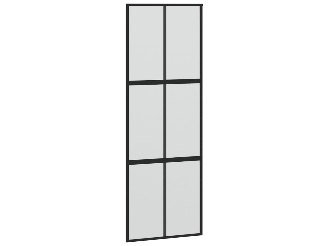 Puerta corredera vidrio VIDA XL templado y aluminio negra (90x205 cm)