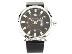 Reloj De Pulsera De Aleación Redondo Con Display Analógico Cuarzo Para Hombres (caja Blanca Dial Negro)