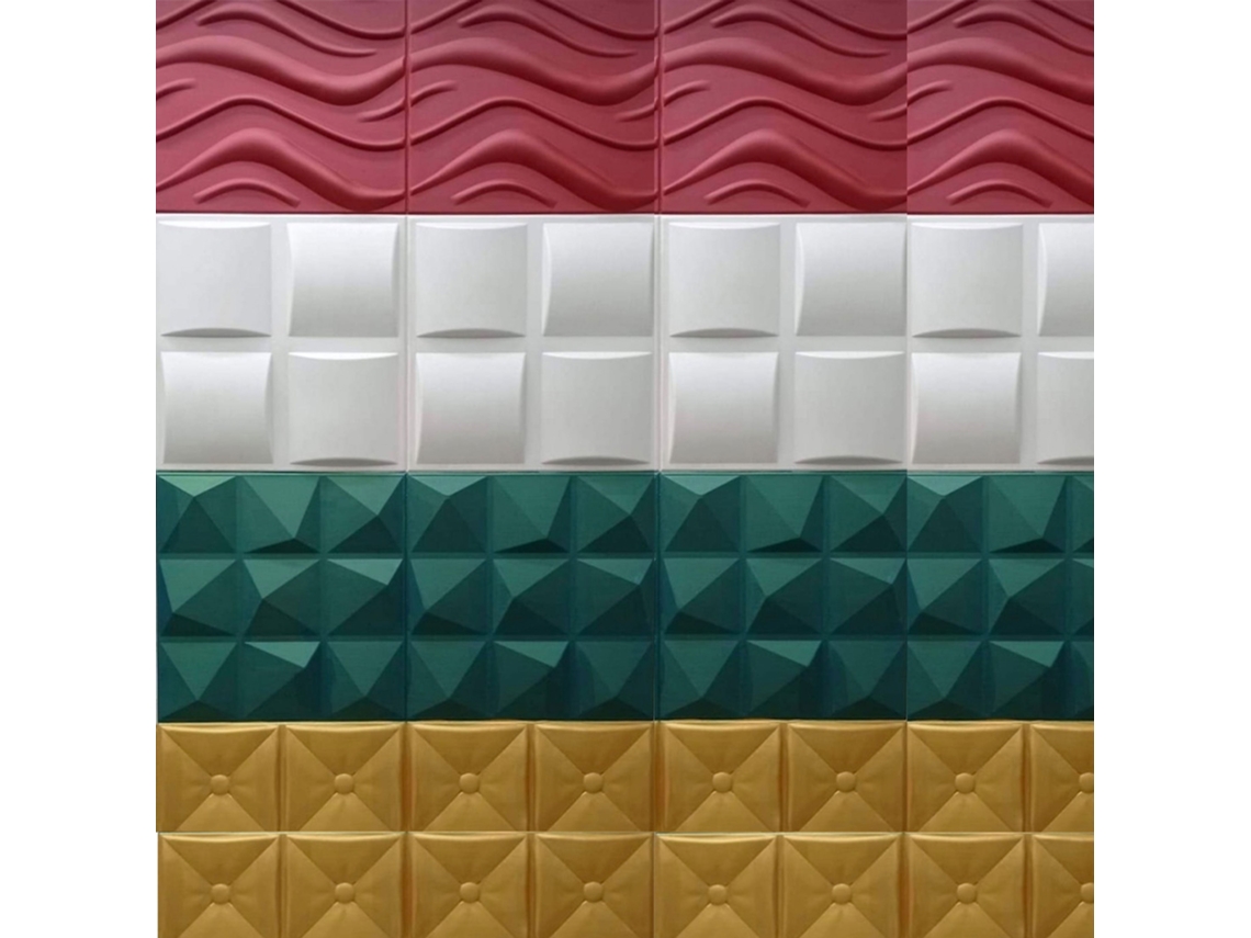 Paneles 3D ETERNAL PARQUET Para Techo O Pared 50X50X2Cm Blanco 4 Modelos 20M2 de Pirámides