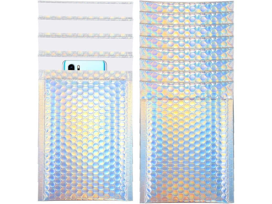 Sobres De Burbujas Holográficos De 12 Unidades Para El Envío Seguro De Artículos Pequeños