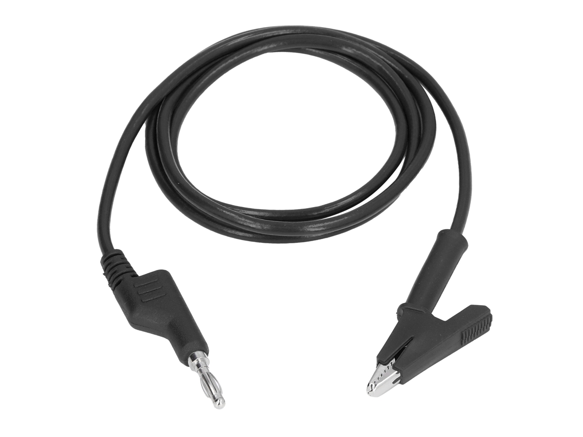 Cables de prueba 2026 con pinza de cocodrilo y conector banana de silicona de latón flexible de 4 mm para pruebas eléctricas J.70035 1 Negro