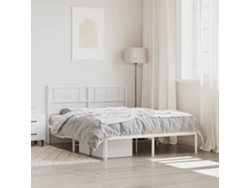 Estructura Cama Sin Colchón Con Cabecero Metal Blanco 120x200cm