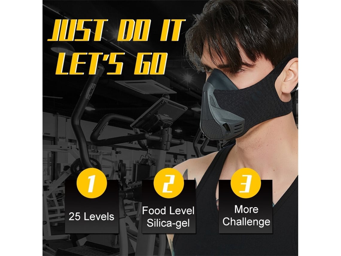 Silvermkaload Máscara Fitness Deportiva Control Oxígeno 25 Niveles Correr Simular Entrenamiento Altitud Elevada Bajo Oxígeno