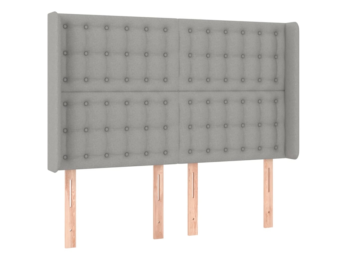 Cabecero con solapas, tela gris claro, MAISON EXCLUSIVE (147x16x118 cm)