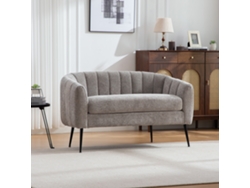 Mini Chaise Longue 2 Plazas Chenilla Patas Metálicas Gris