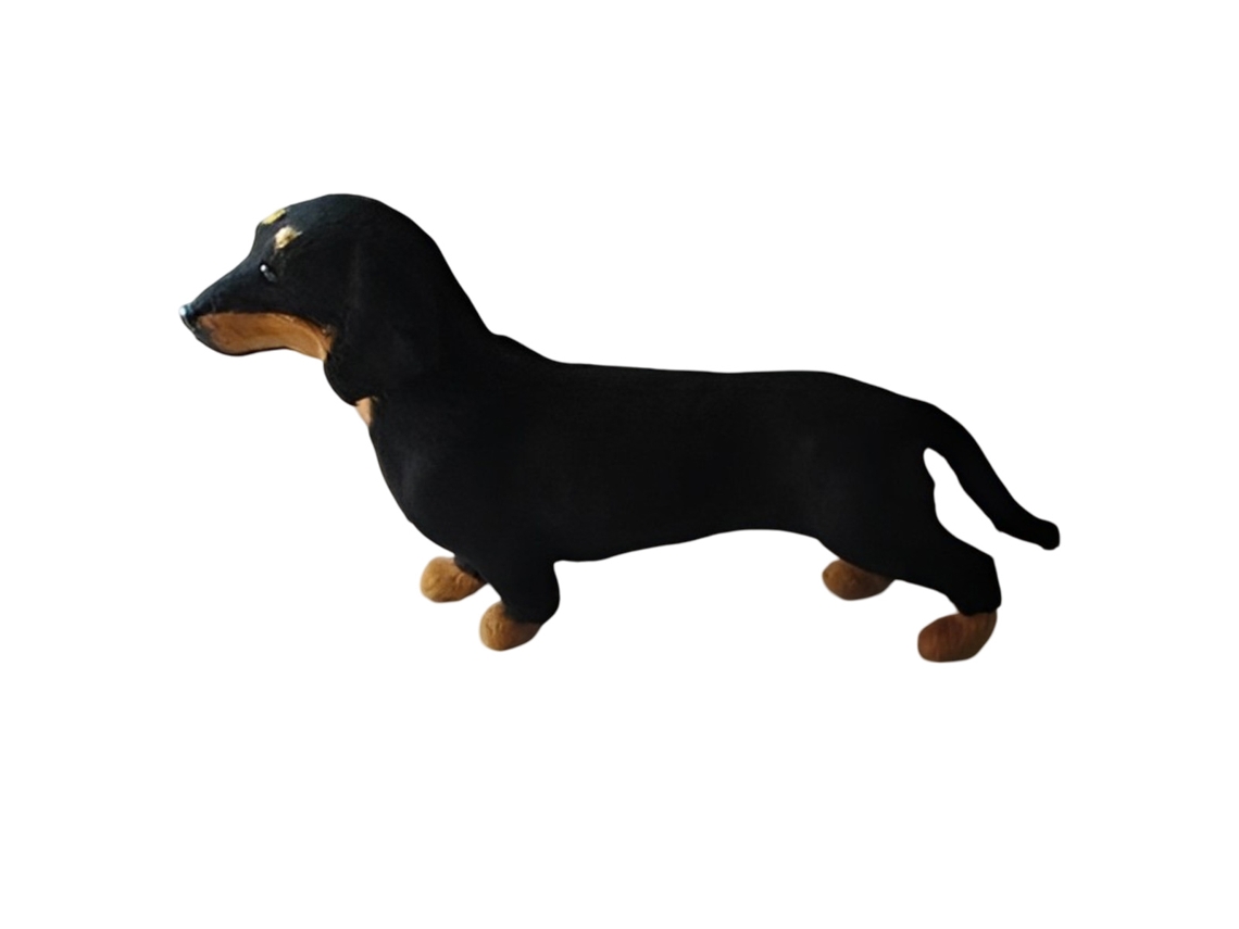 JILLIOPER Juguete educativo para niños, modelo realista de perro salchicha para desarrollar la imaginación y el juego creativo, figura de perro estimulante para