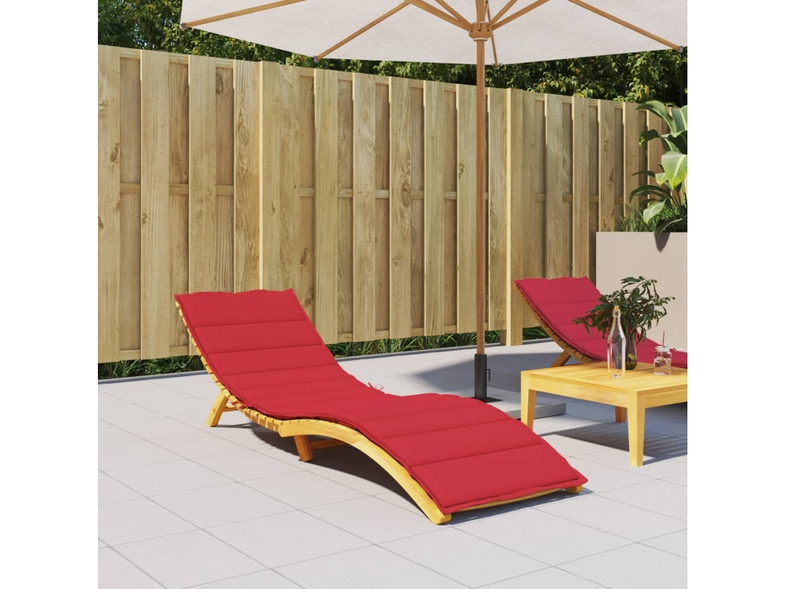 Cojín grande para tumbona, 200x70x3 cm, tela Oxford, rojo HARLANV1