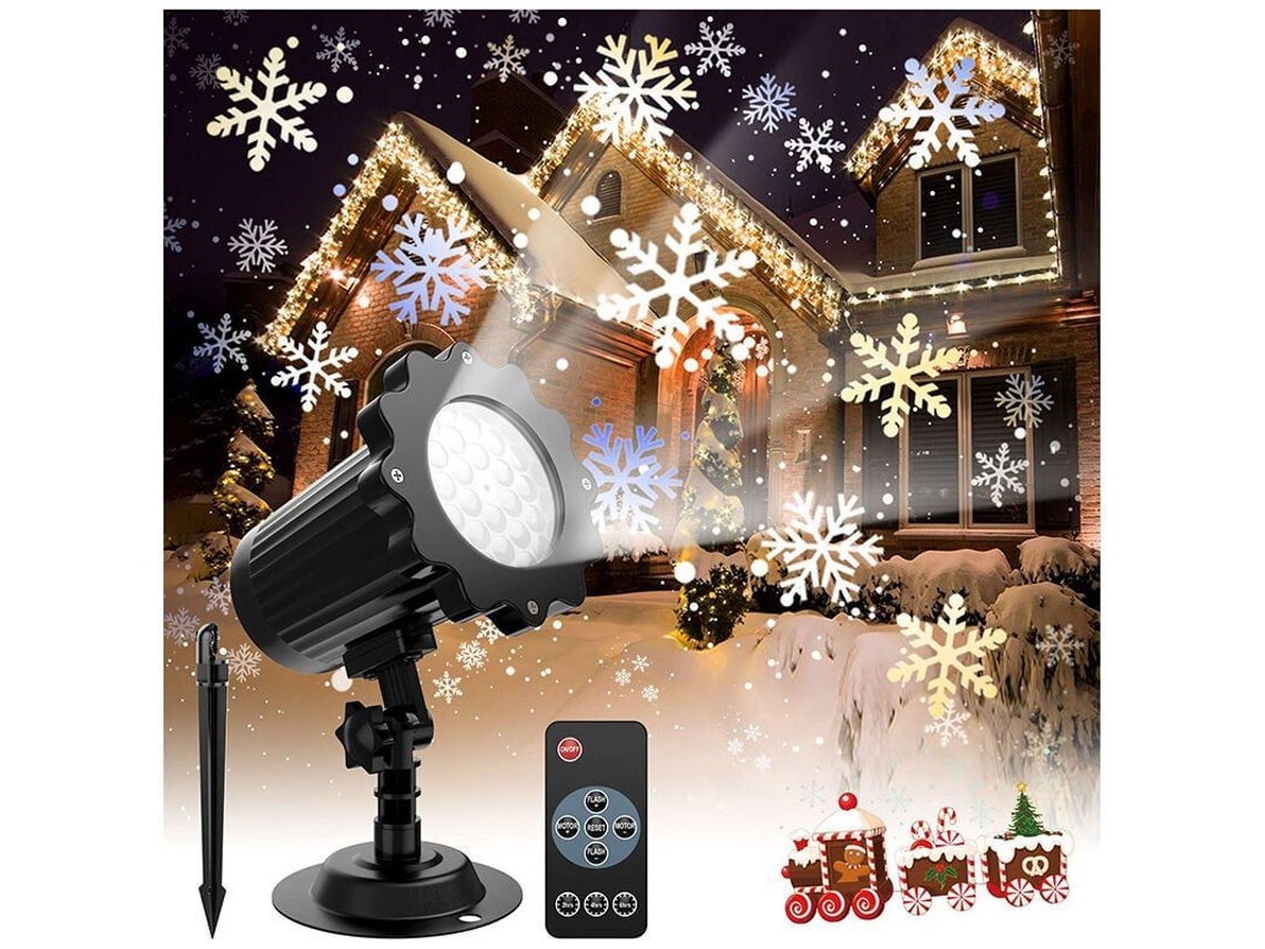 Proyector De Luces Navideñas Con Copos De Nieve Led Ip65 Para Uso En Exteriores E Interiores, Bodas Y Fiestas.