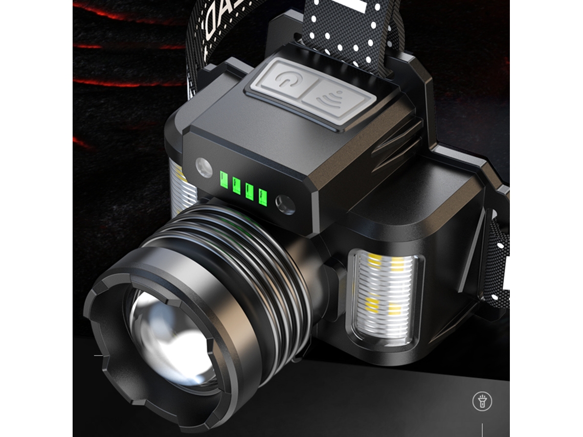 Linterna Frontal Led Usb Recargable Con Sensor De Movimiento, Zoom, Ipx4, Para Acampar, Hacer Senderismo, Pescar Y Andar En Bicicleta.