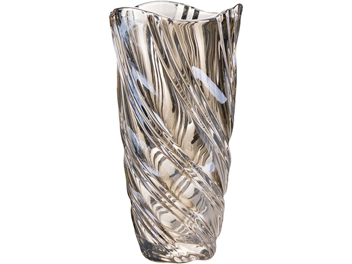 Jarrón De Cristal Ámbar Para Arreglos Florales Decorativos, Hogar Y Oficina, Recipiente Elegante