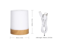Lâmpada De Noite Portátil Usb Recarregável Rgb Touch Controle Ajustável Brilho Branco Quente